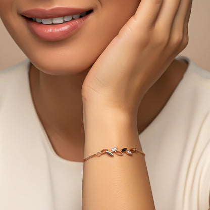 Rose Gold Olive Leaf Bracelet