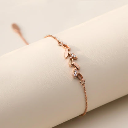 Rose Gold Olive Leaf Bracelet