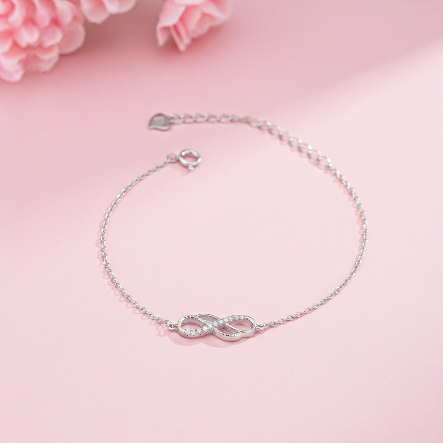 Silver Twin Infinity Love Bracelet