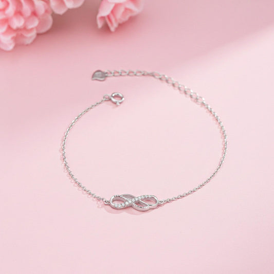 Silver Twin Infinity Love Bracelet