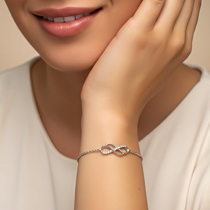 Silver Twin Infinity Love Bracelet