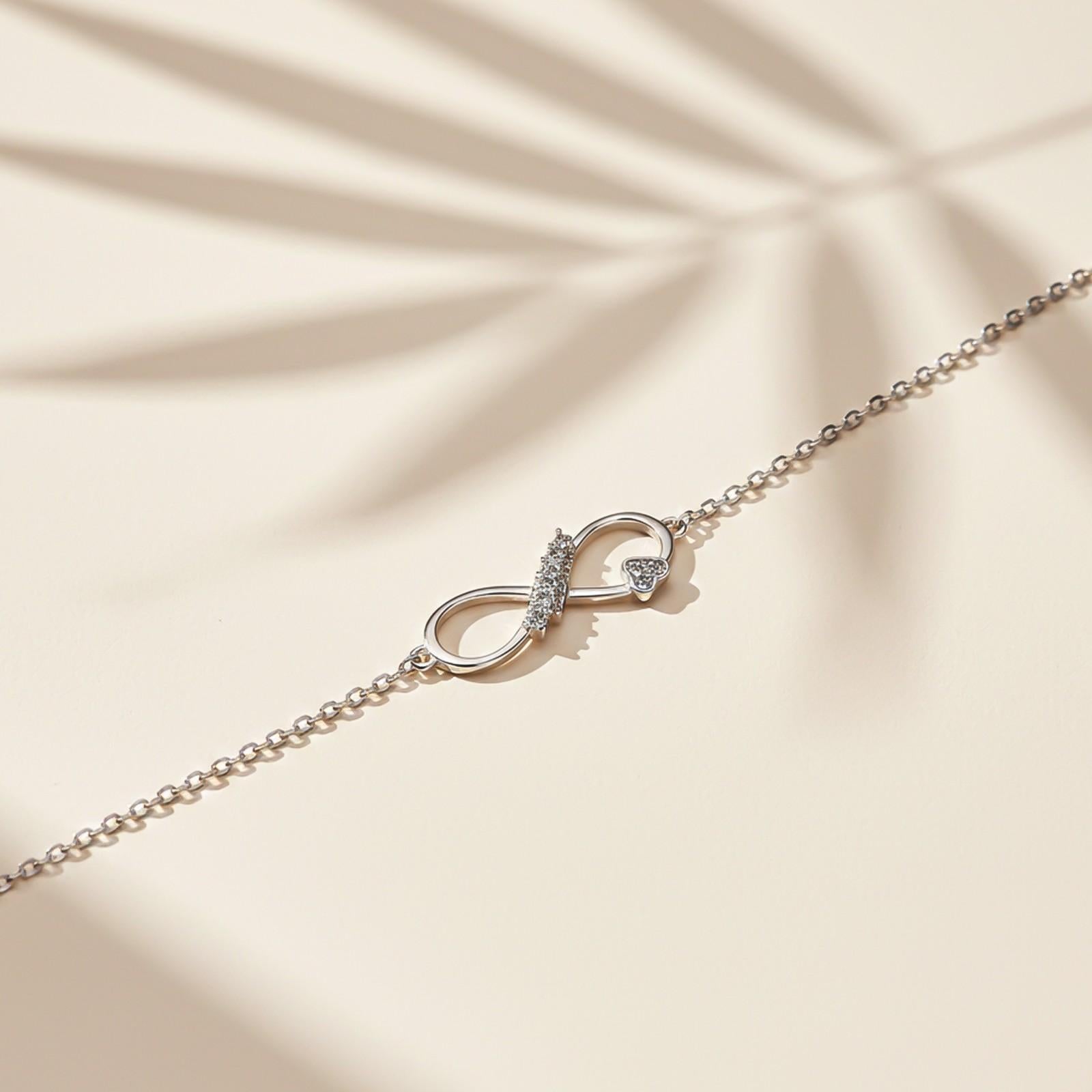 Buy Silver Infinity Heart Bracelet Online | Zalkari