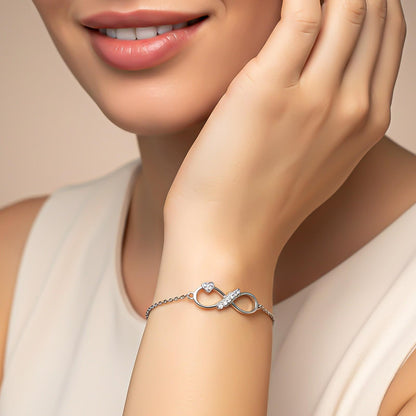 Silver Infinity Heart Bracelet