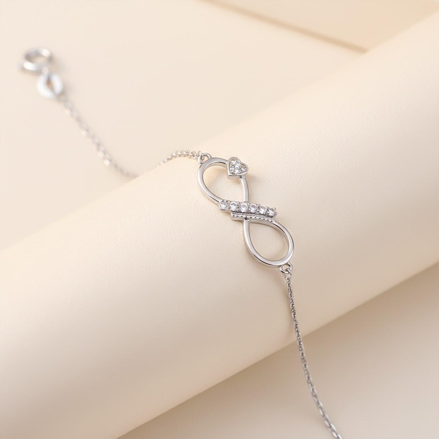 Silver Infinity Heart Bracelet