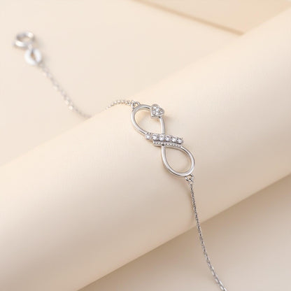 Silver Infinity Heart Bracelet