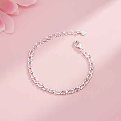 Silver Wave Link Bracelet