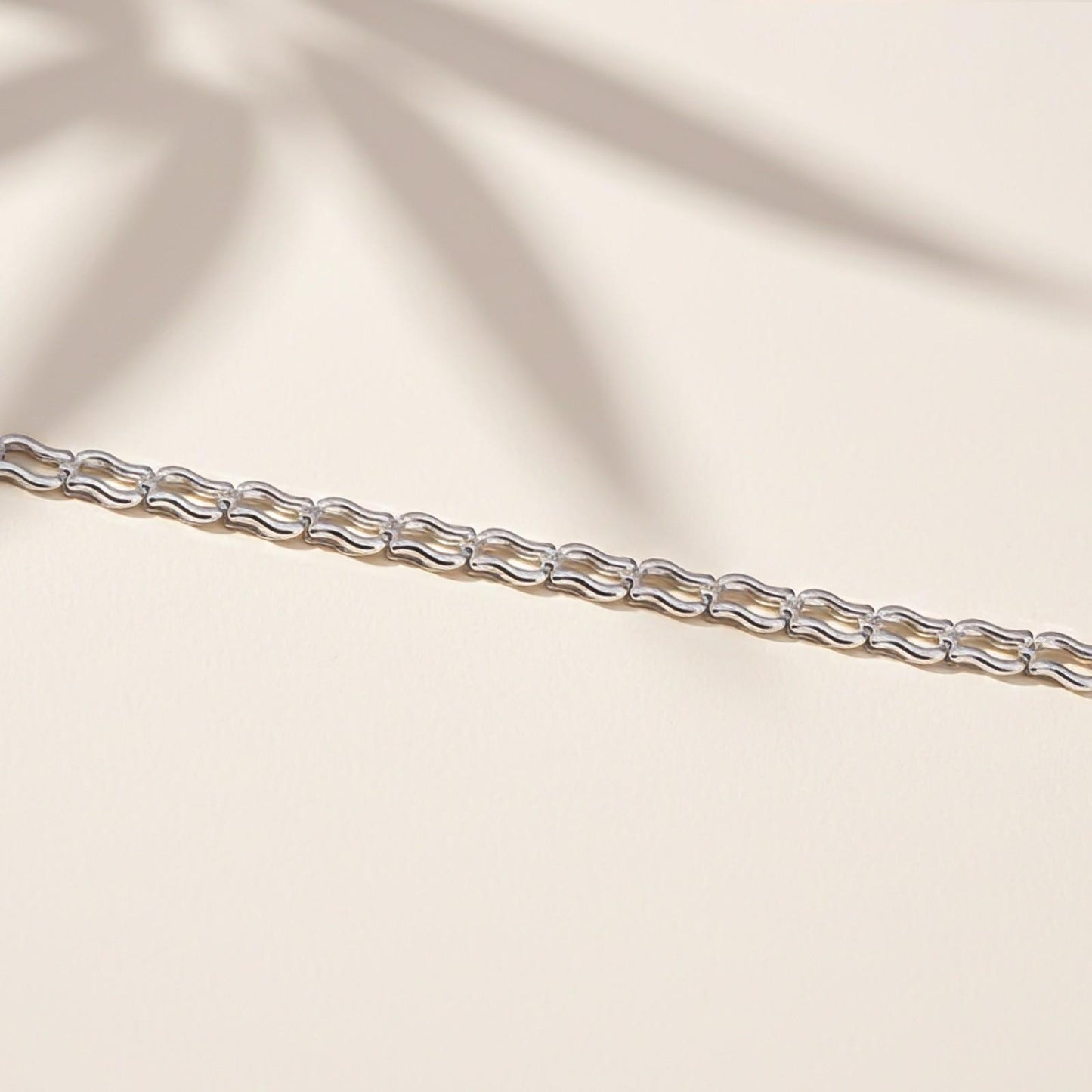 Silver Wave Link Bracelet