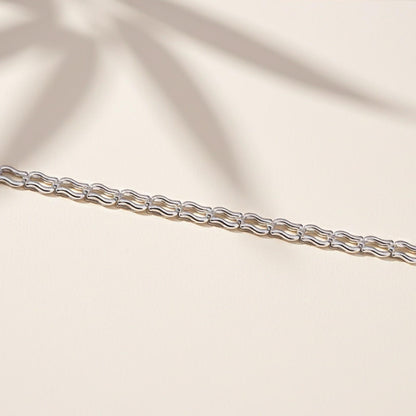 Silver Wave Link Bracelet