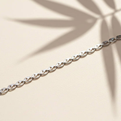 Silver Eye Oval Linking Bracelet