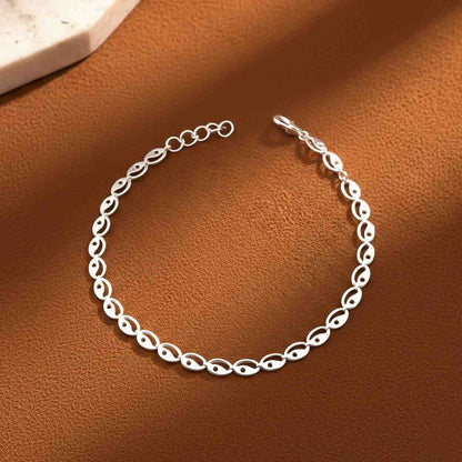 Silver Eye Oval Linking Bracelet