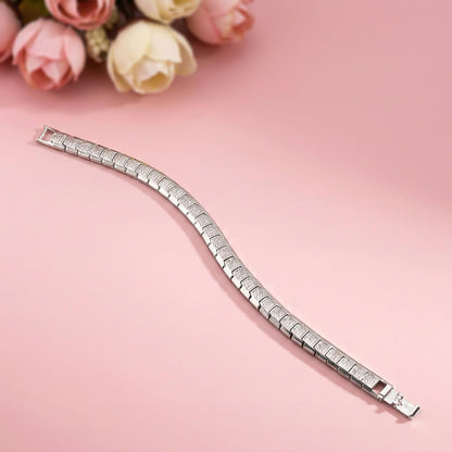 Silver Mini Square Bracelet For Him