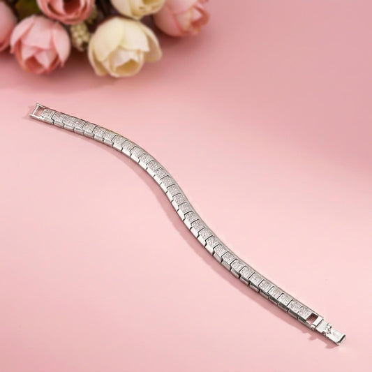 Silver Mini Square Bracelet For Him