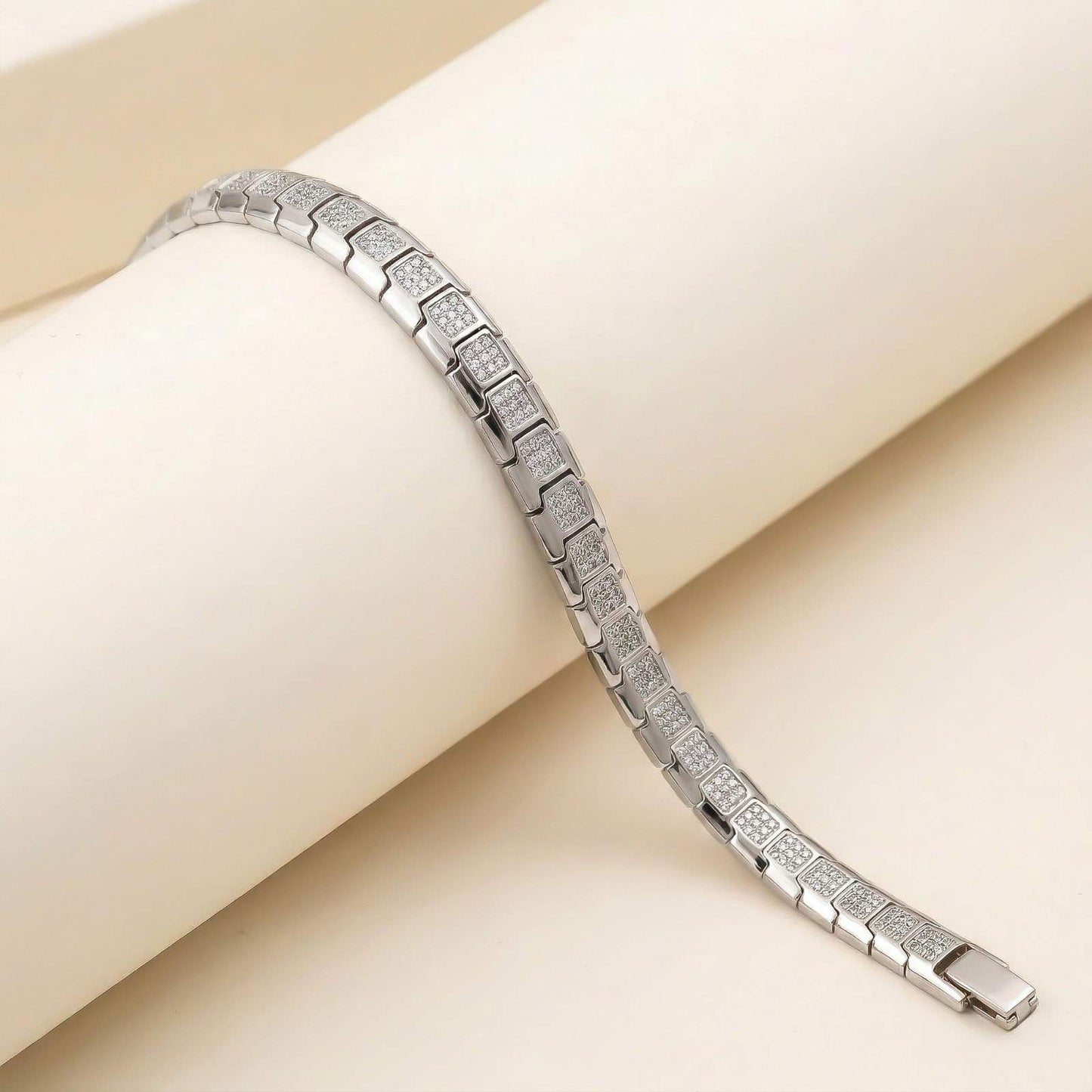 Silver Mini Square Bracelet For Him