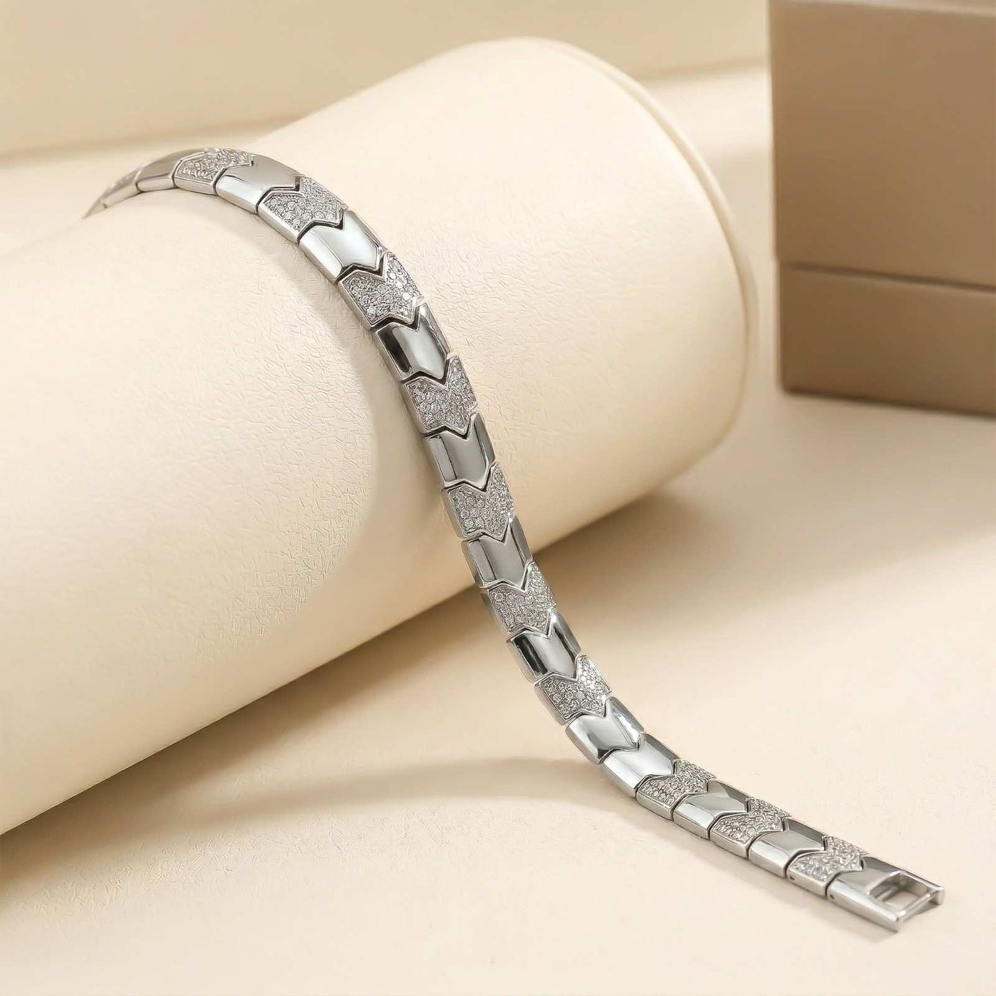 Silver Bold Statement Bracelet For Him