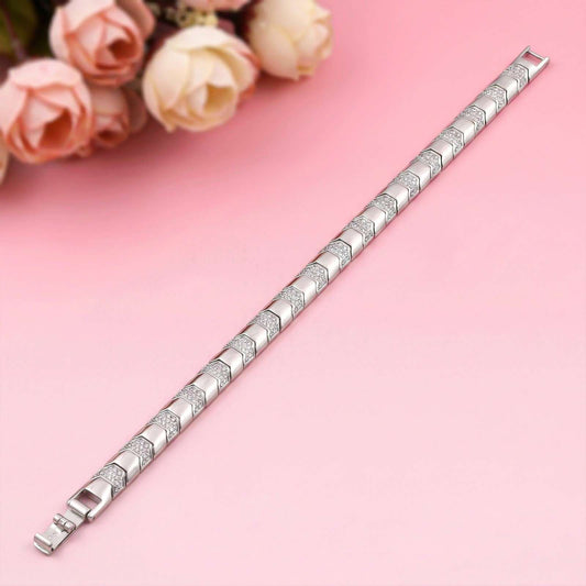 Silver Snake Bone Bracelet For Him