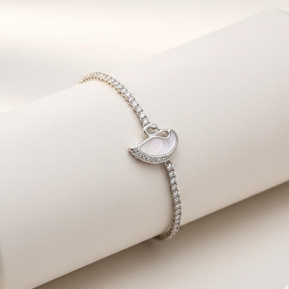 Silver Swan Tennis Bracelet