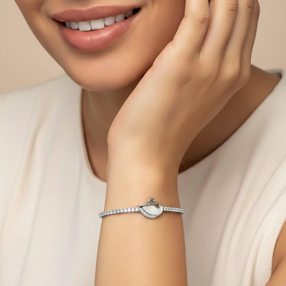 Silver Swan Tennis Bracelet