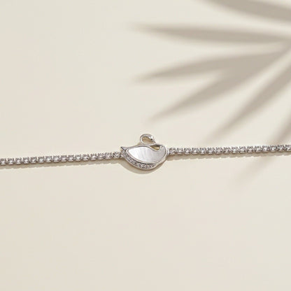 Silver Swan Tennis Bracelet
