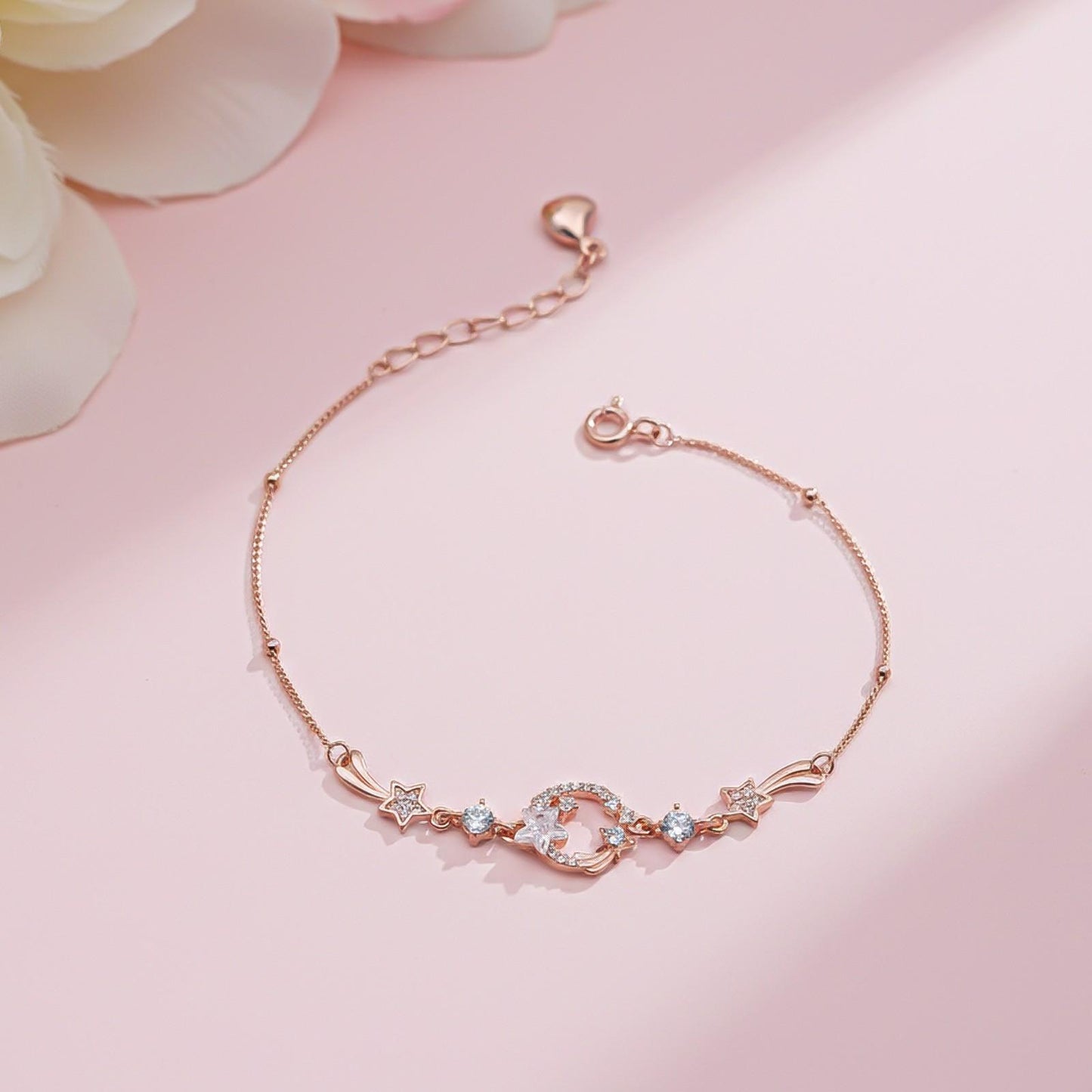 Rose Gold Star Circle Bracelet
