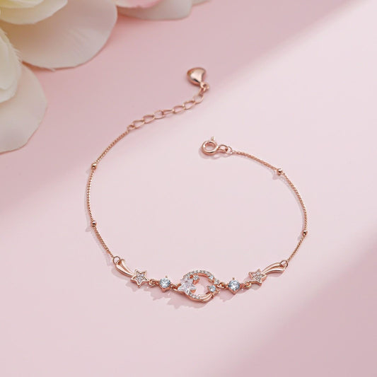 Rose Gold Star Circle Bracelet