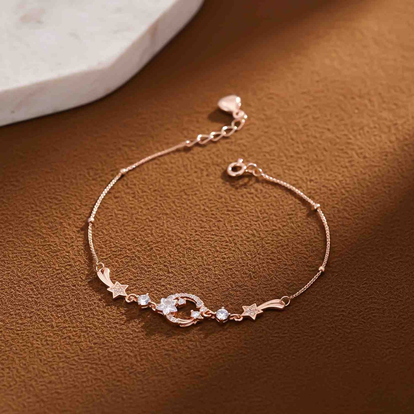 Rose Gold Star Circle Bracelet