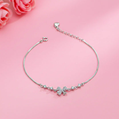 Silver Leafy Charm Bracelet