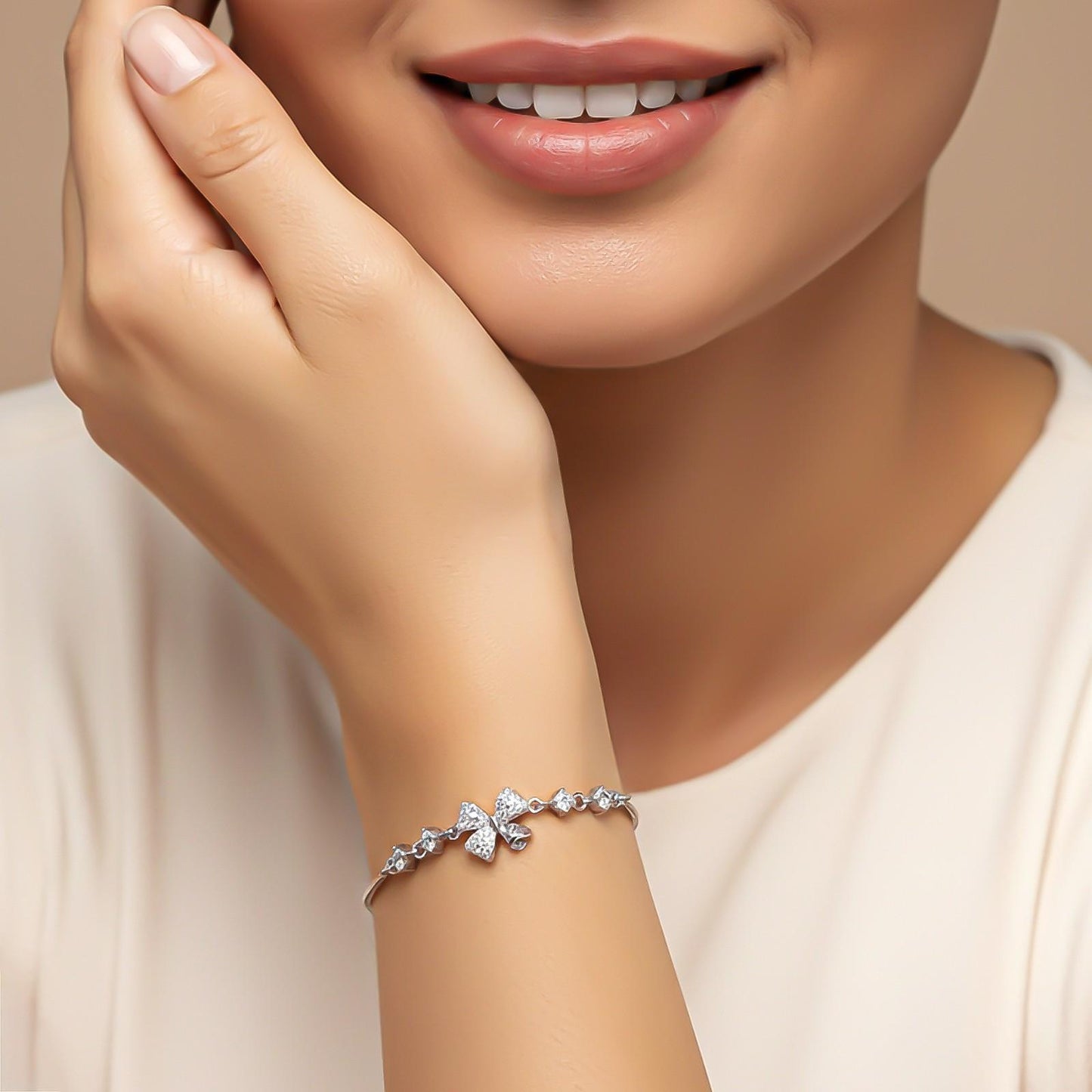 Silver Leafy Charm Bracelet