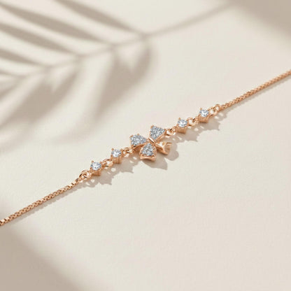 Rose Gold Leafy Charm Bracelet