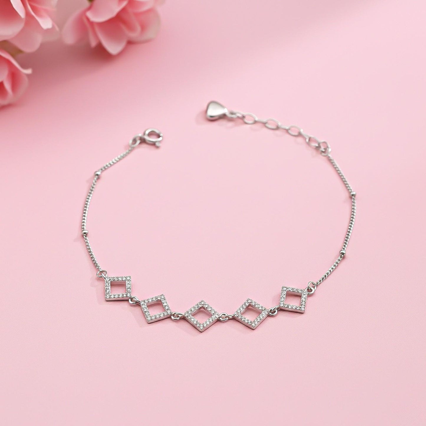 Silver Square Crush Bracelet