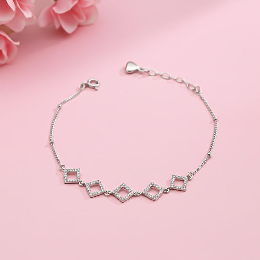 Silver Square Crush Bracelet