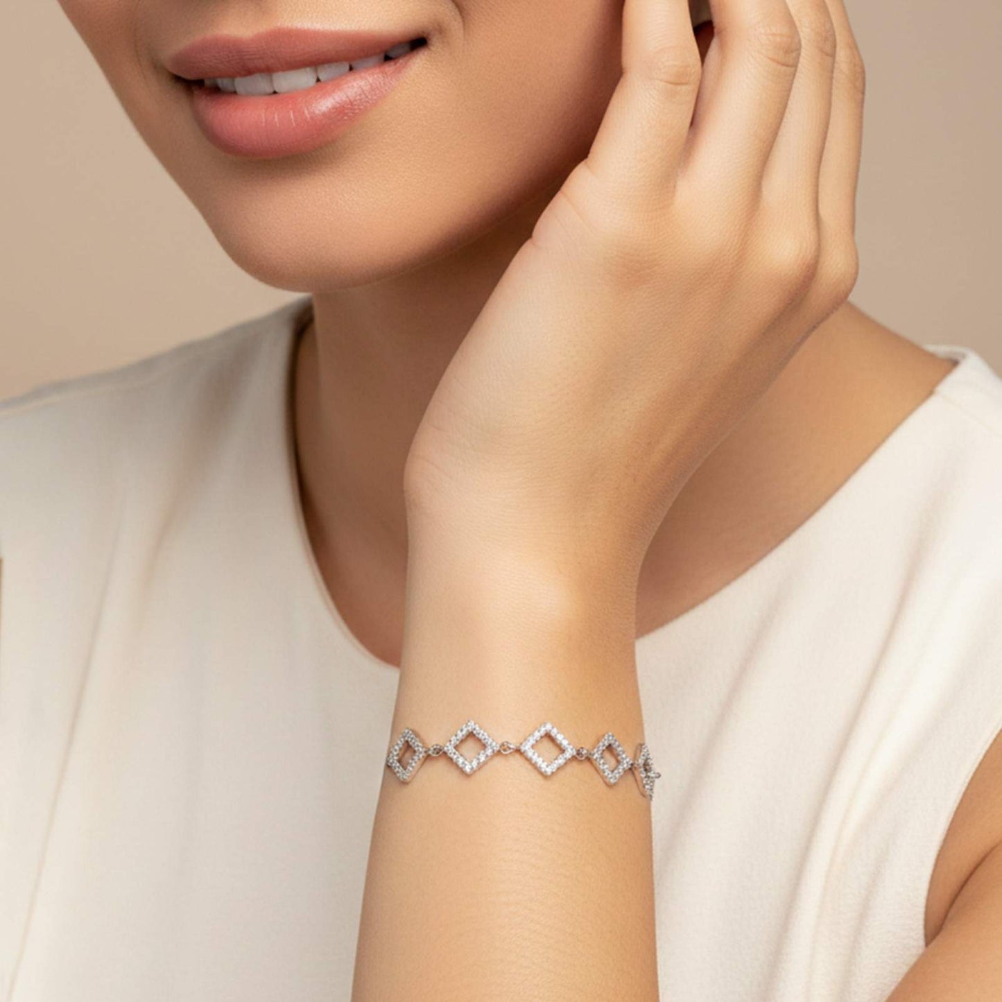 Silver Square Crush Bracelet