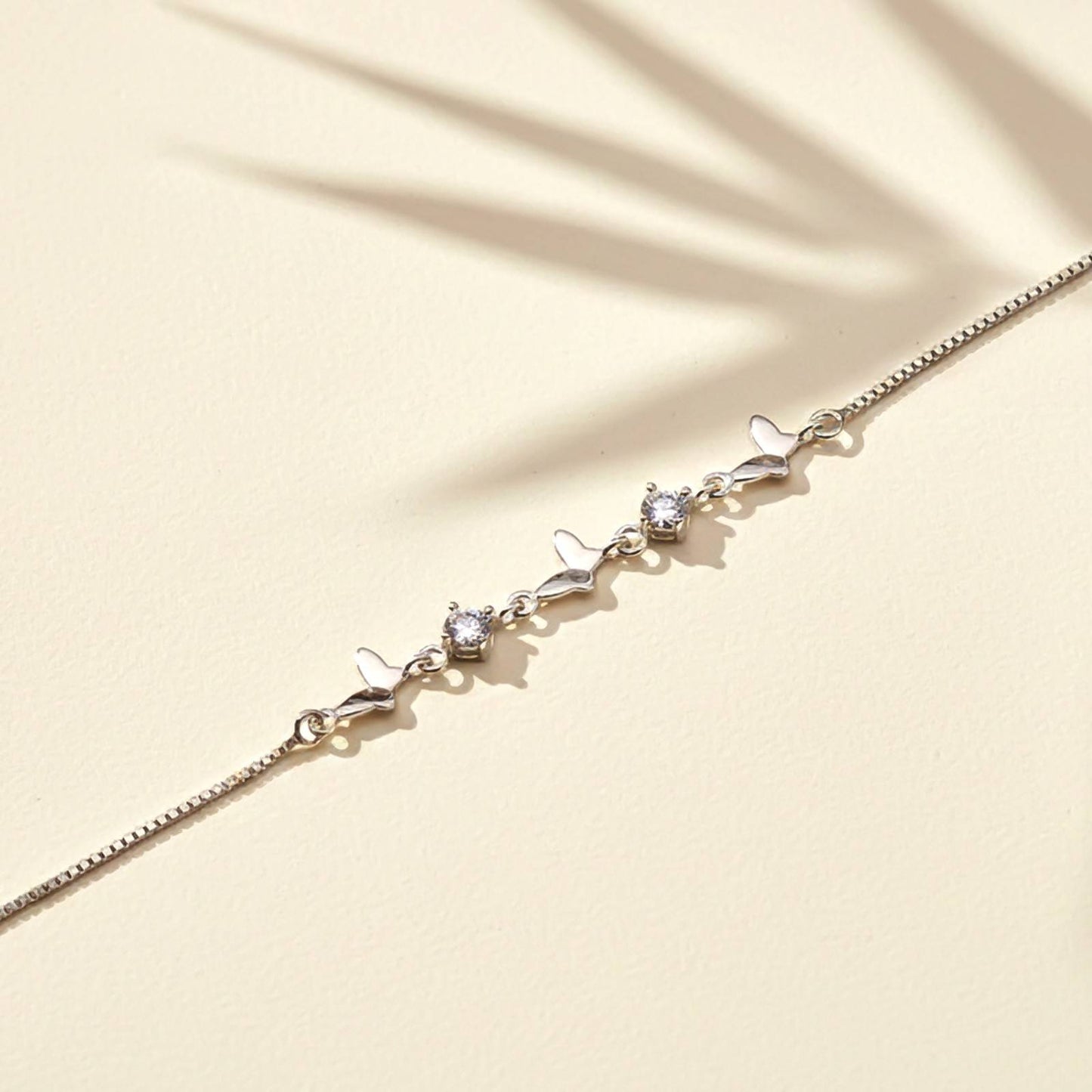 Silver Mini Butterflies Charm Bracelet