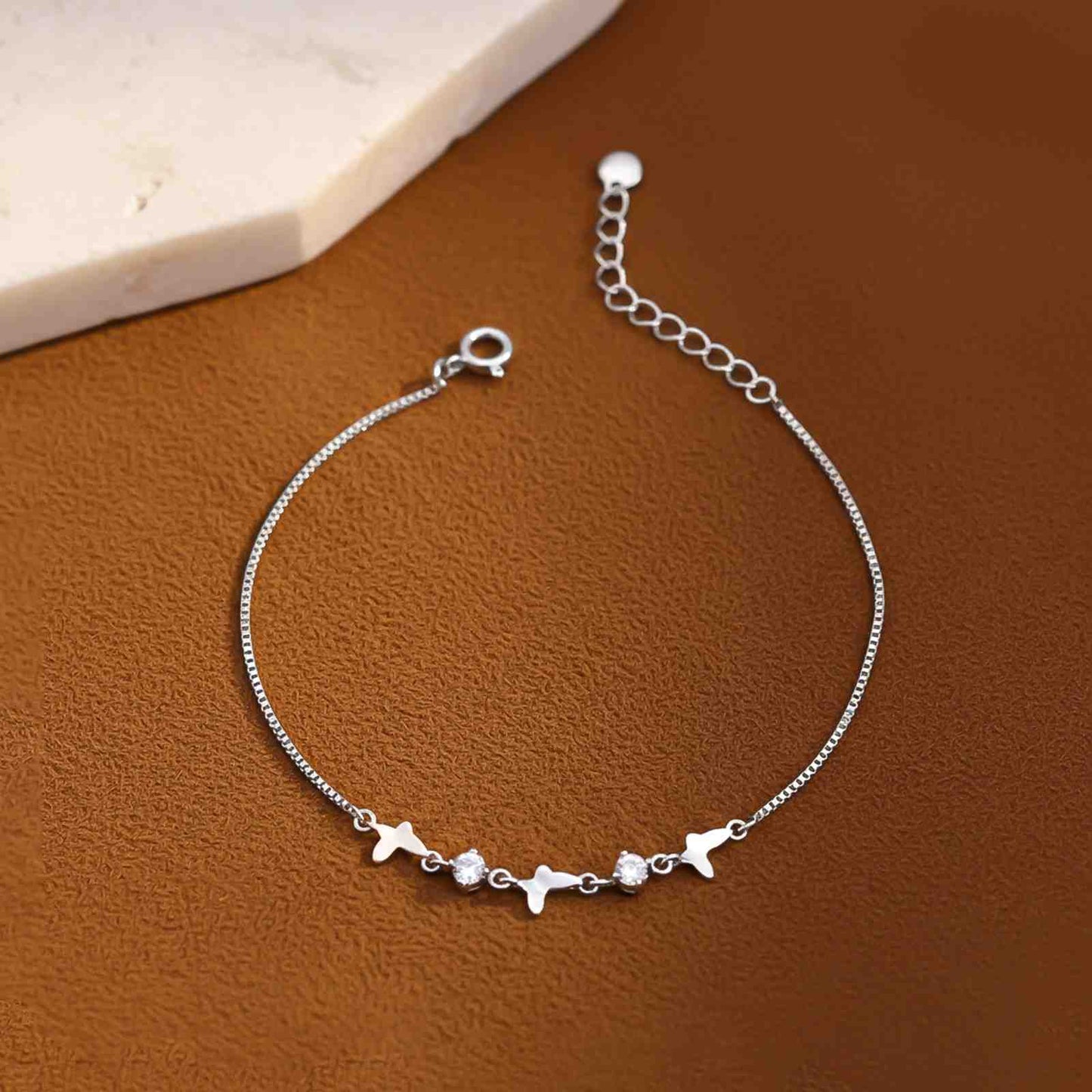 Silver Mini Butterflies Charm Bracelet