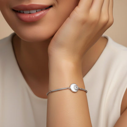 Silver Medallion Bracelet For Her