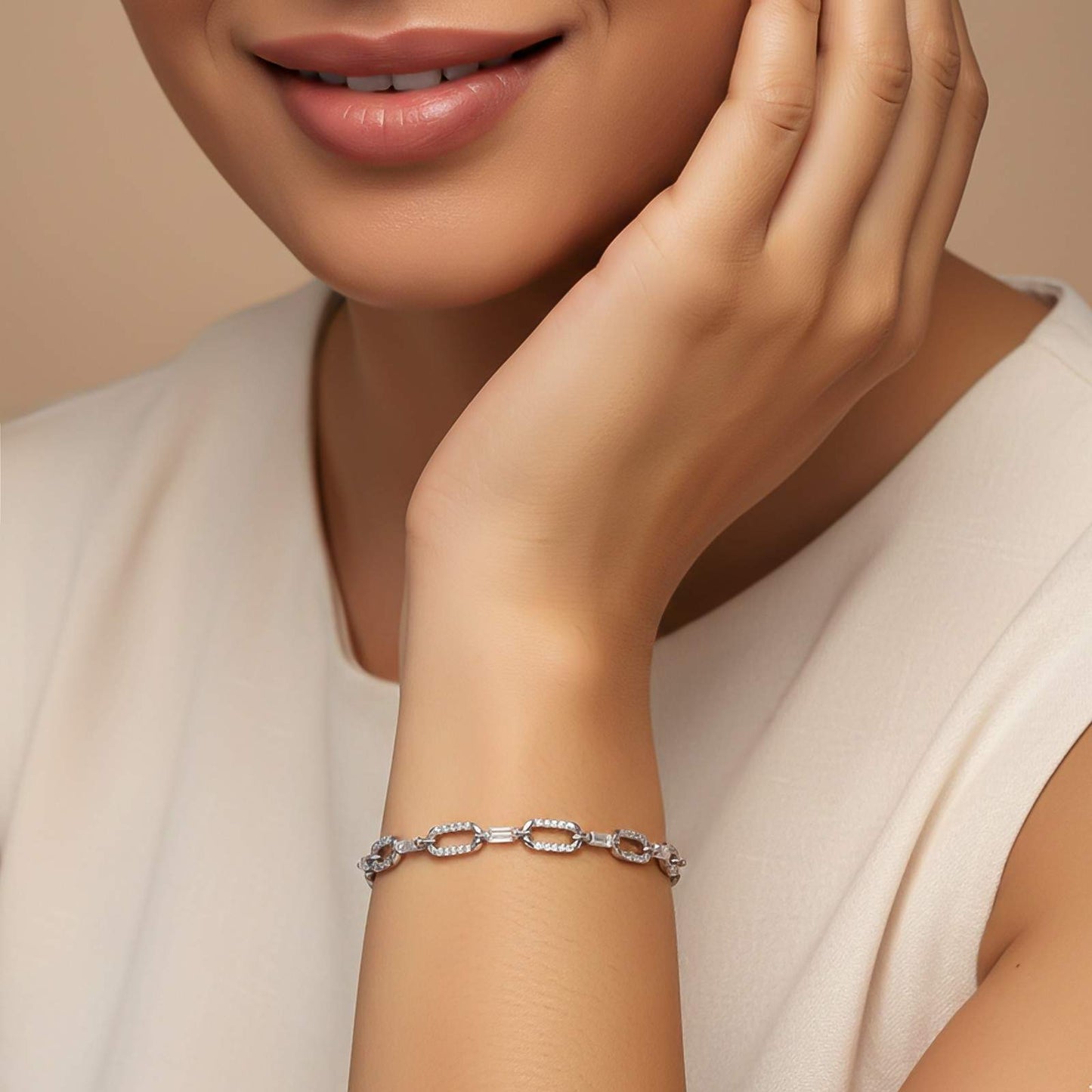 Silver Forever Linked Paperclick Bracelet