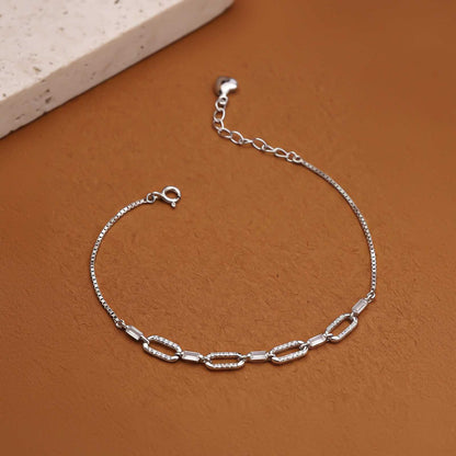 Silver Forever Linked Paperclick Bracelet