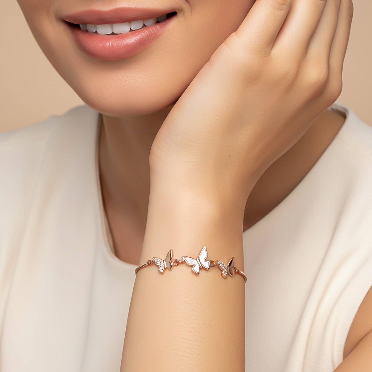Rose Gold Butterfly Bracelet