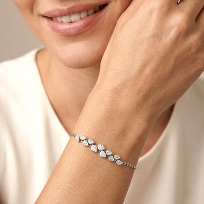 Silver Dainty Heart CZ Bracelet