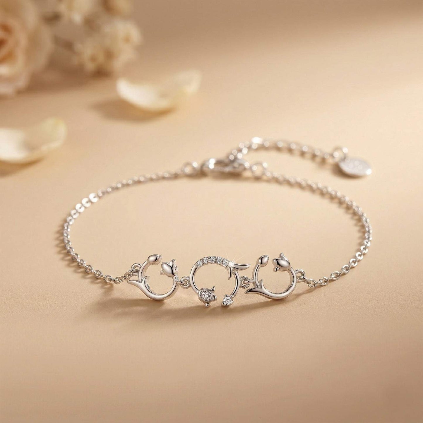 Silver Nature Floral Vine Bracelet