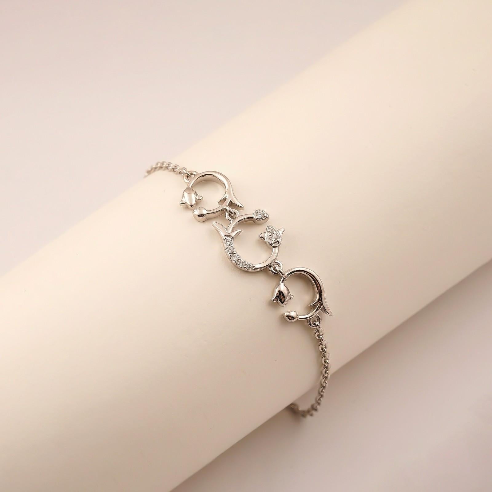 Silver Nature Floral Vine Bracelet