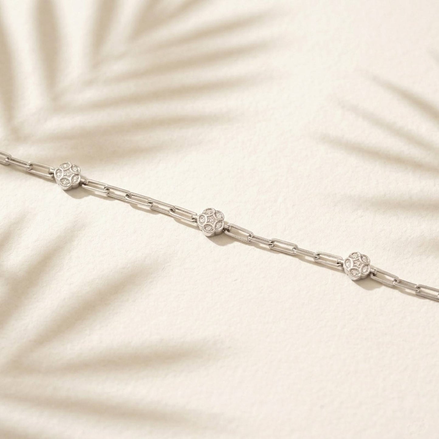 Silver Floral Link Bracelet