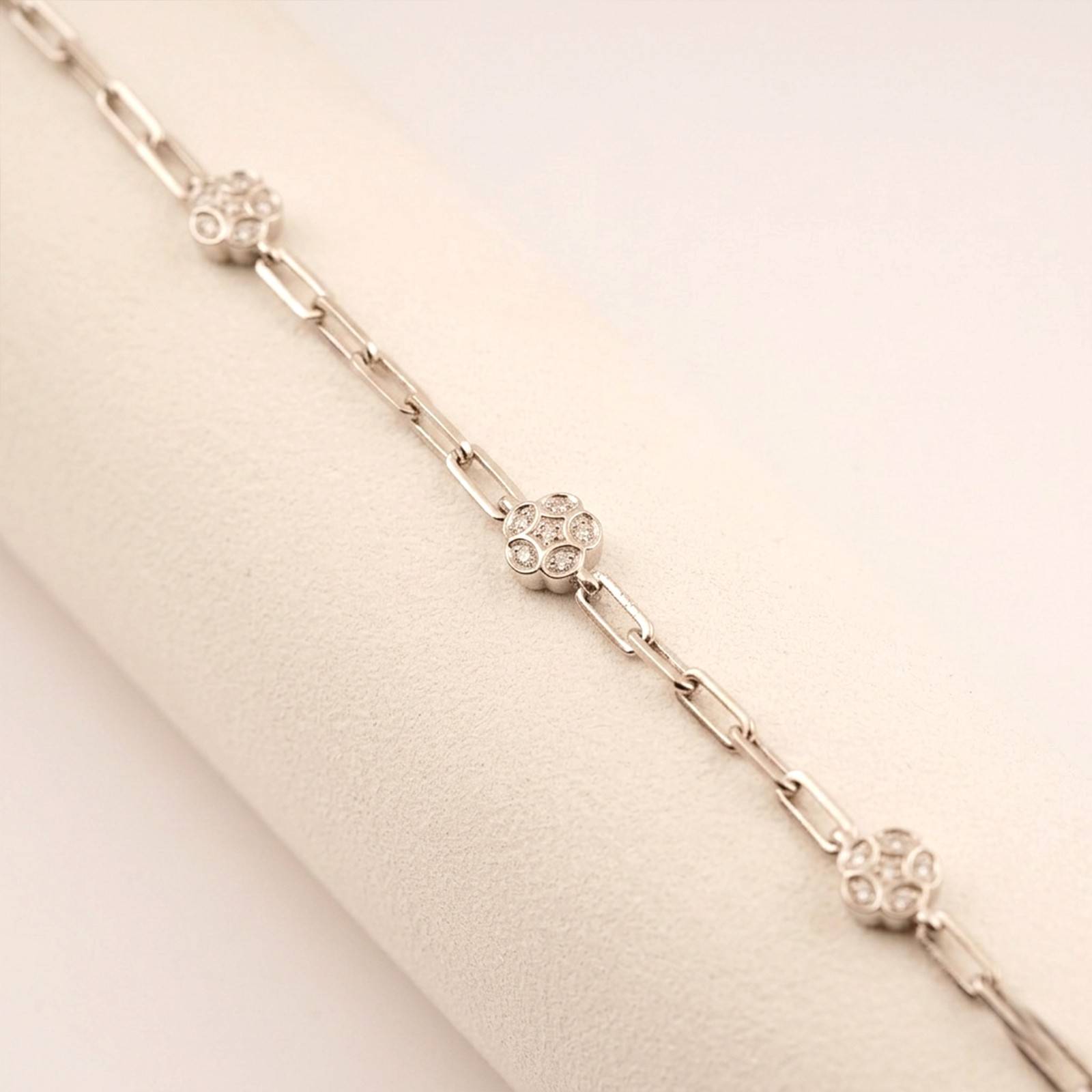 Silver Floral Link Bracelet