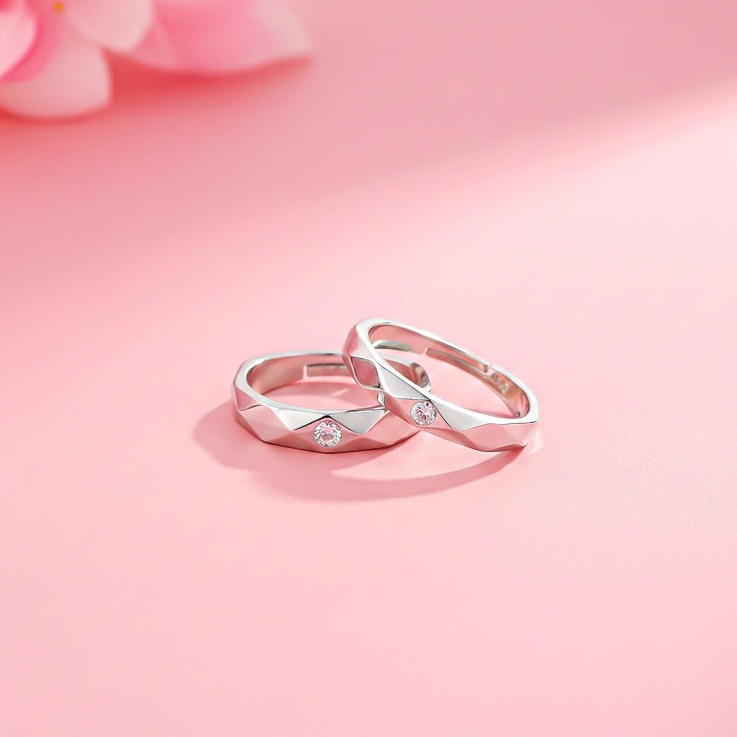 Silver Harmony Matching Couple Band