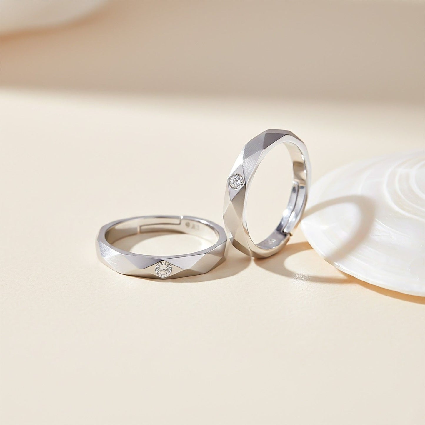 Silver Harmony Matching Couple Band