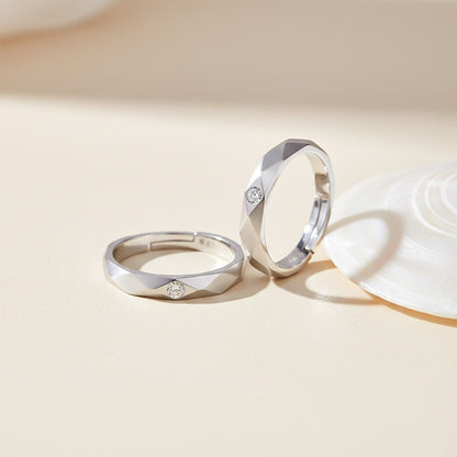 Silver Harmony Matching Couple Band