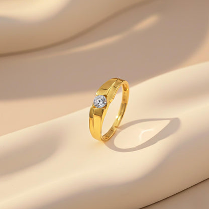 Golden Classic Solitaire Men's Ring