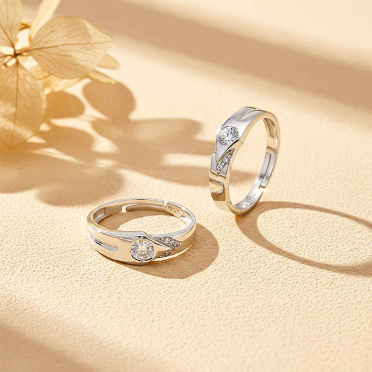 Silver Love Unfolds Couples Bands