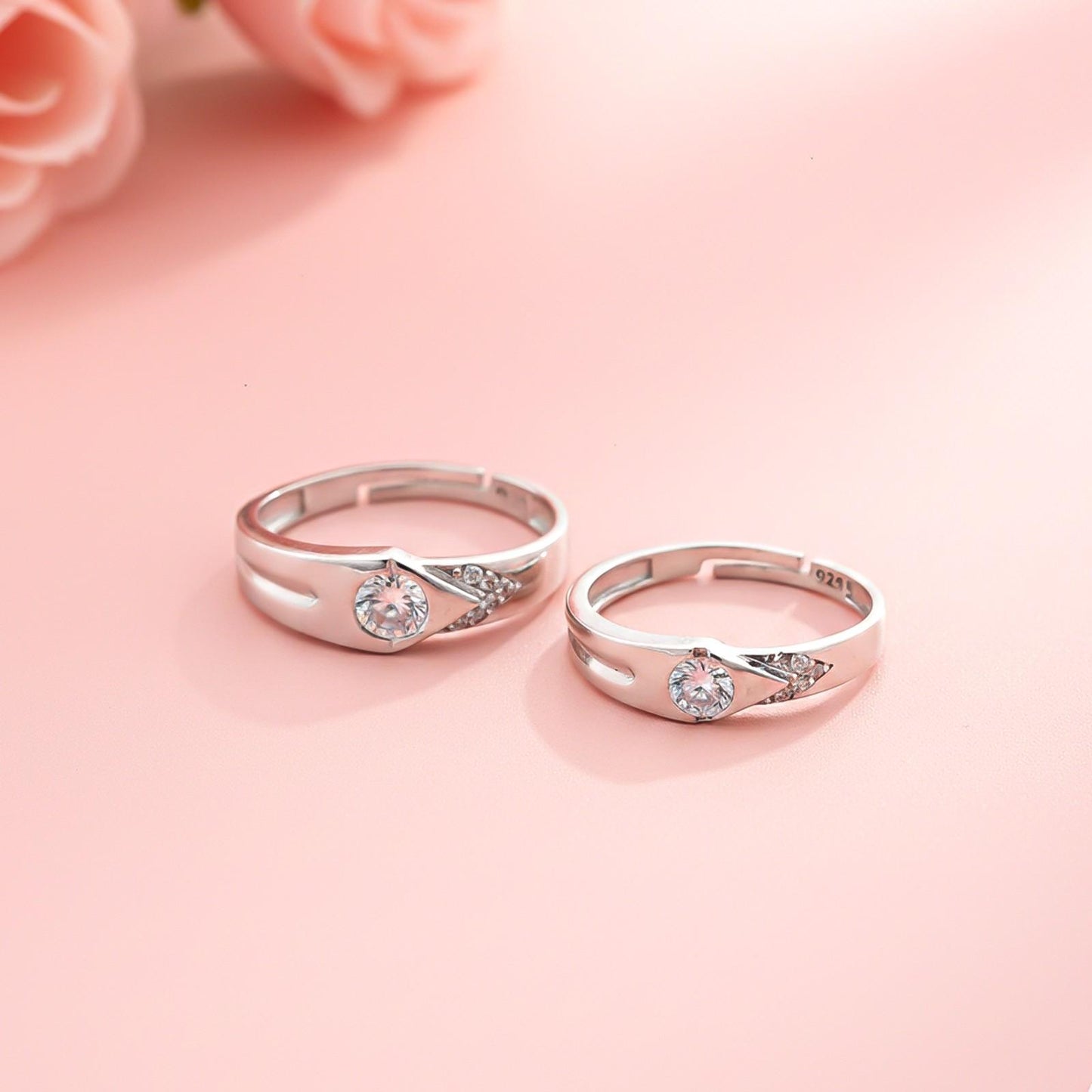 Silver Love Unfolds Couples Bands