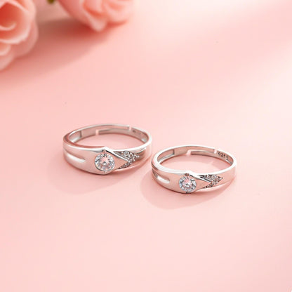 Silver Love Unfolds Couples Bands