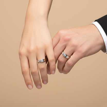 Silver Love Unfolds Couples Bands